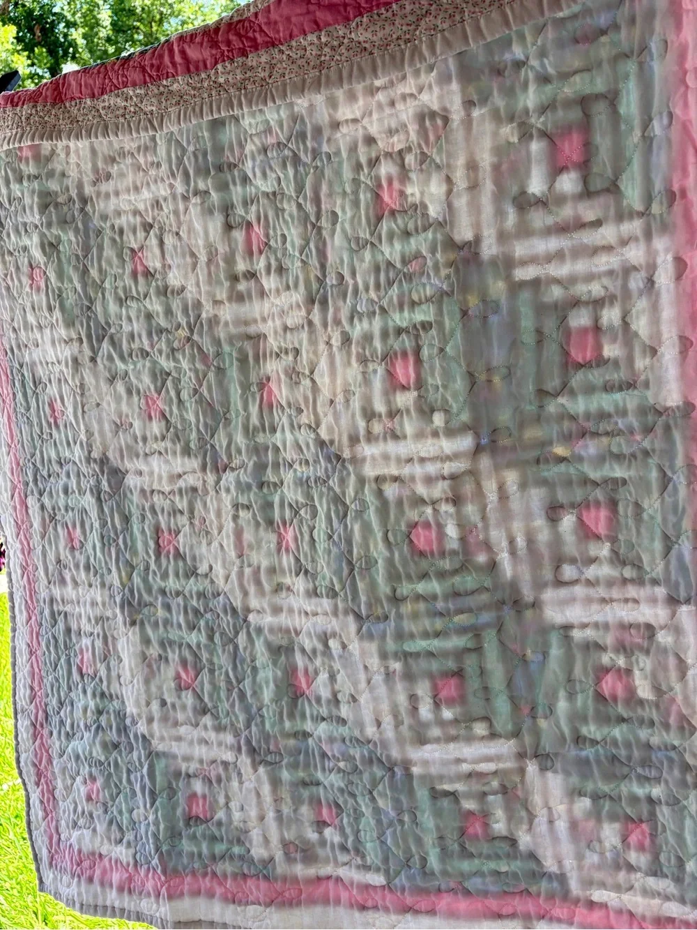 Vintage Floral Baby Quilt - Handmade Patchwork Nursery Quilt